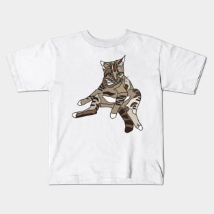 Brown Tabby Cat Reclining Kids T-Shirt